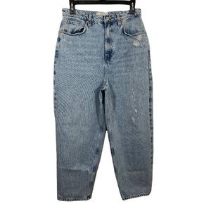 Free People WE THE FREE Light washed |Distressed | High Rise | Mom Jeans